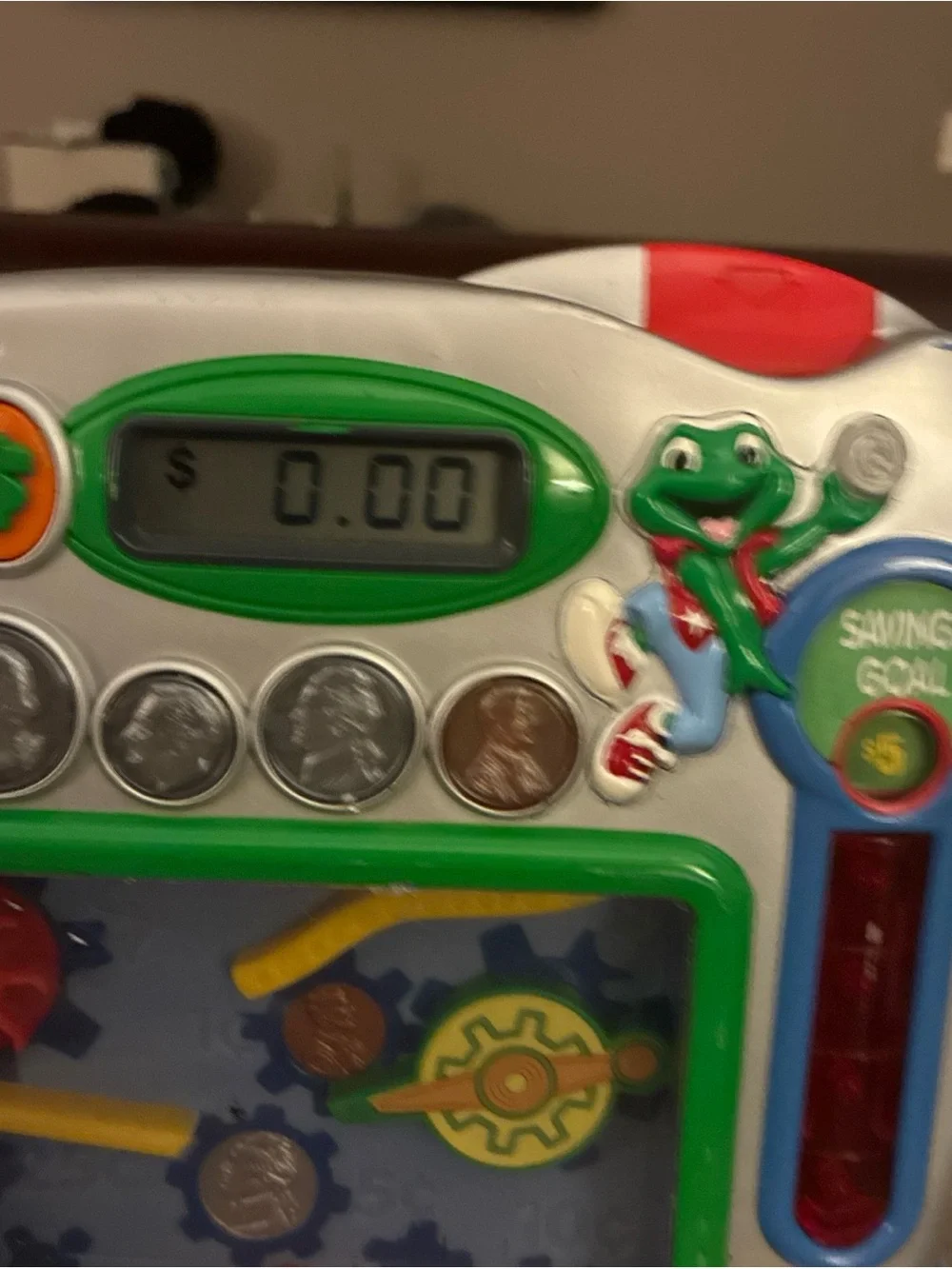 HTF Vintage Leap Frog Super Saver Teaching Bank Toy Counts Money WORKS
